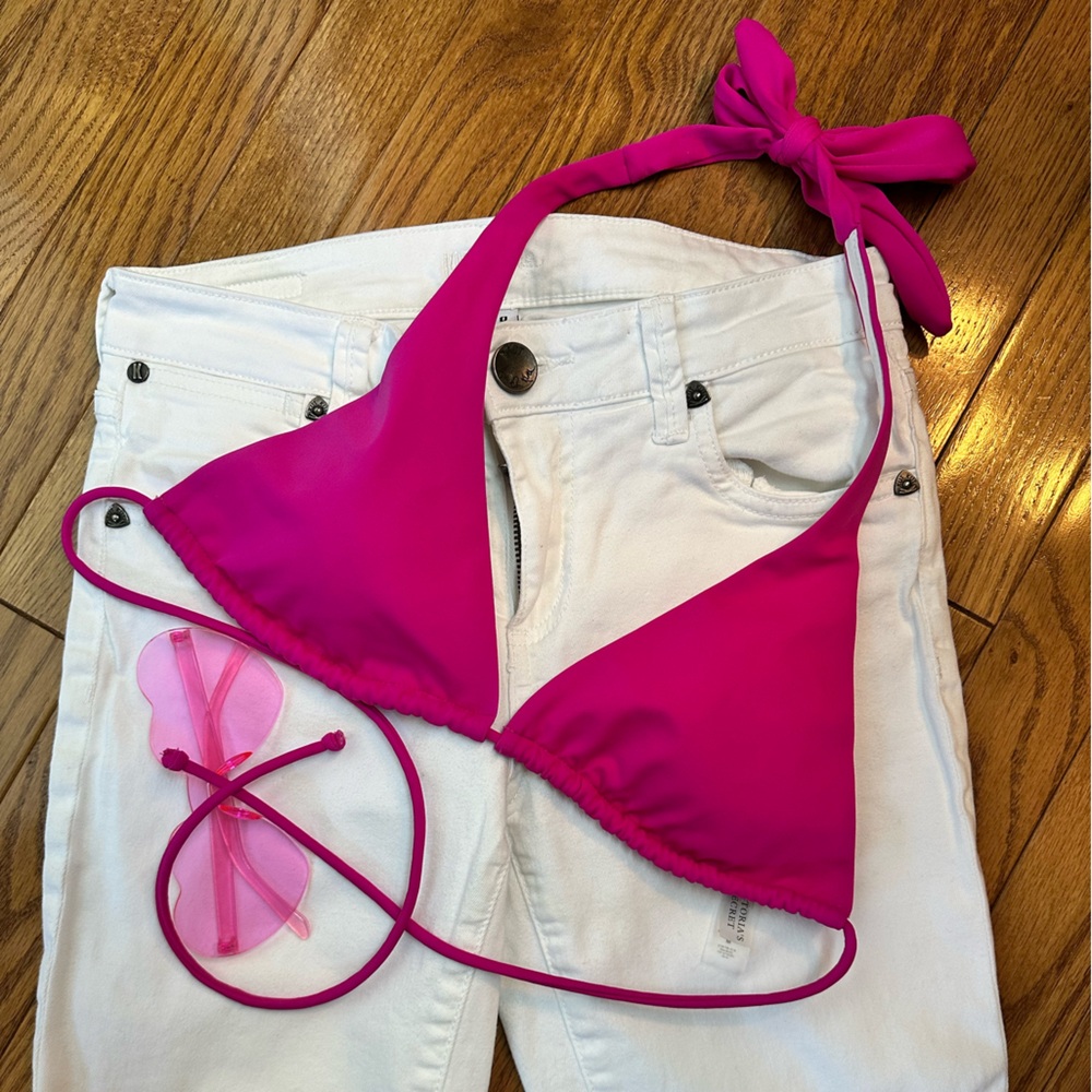 Victoria Secret Triangle Bikini Top - Hot Pink - Adjustable- Size Medium